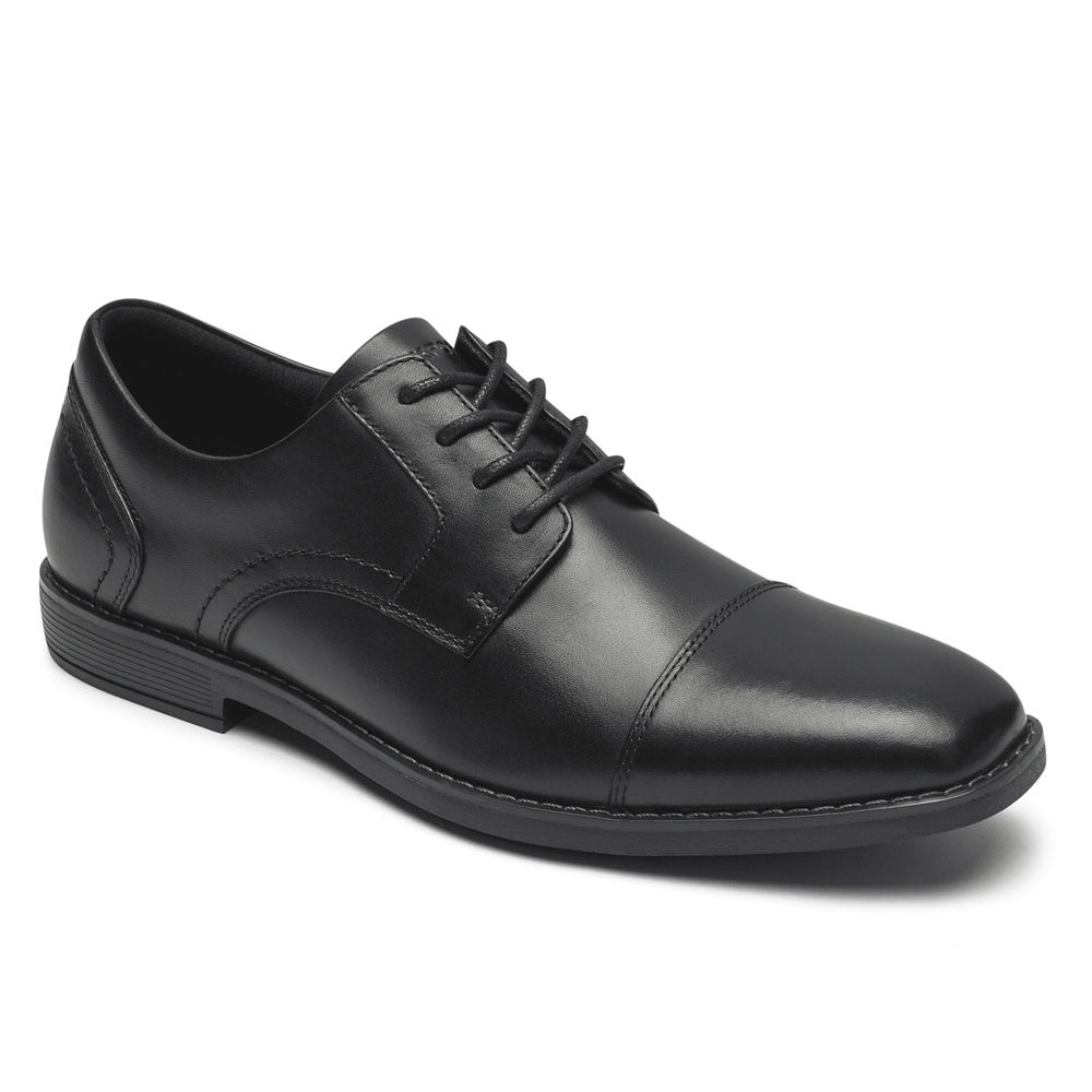 Rockport Mens Slayter Cap Toe Blucher - Oxfords Black - RBJ648152